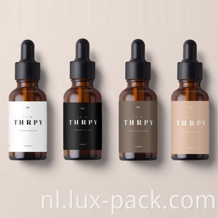 Hete verkoop 15 ml cosmetische barnsteenverpakking glas druppelaar fles 10 ml gekleurde essentiële oliedruppel fles